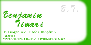 benjamin timari business card